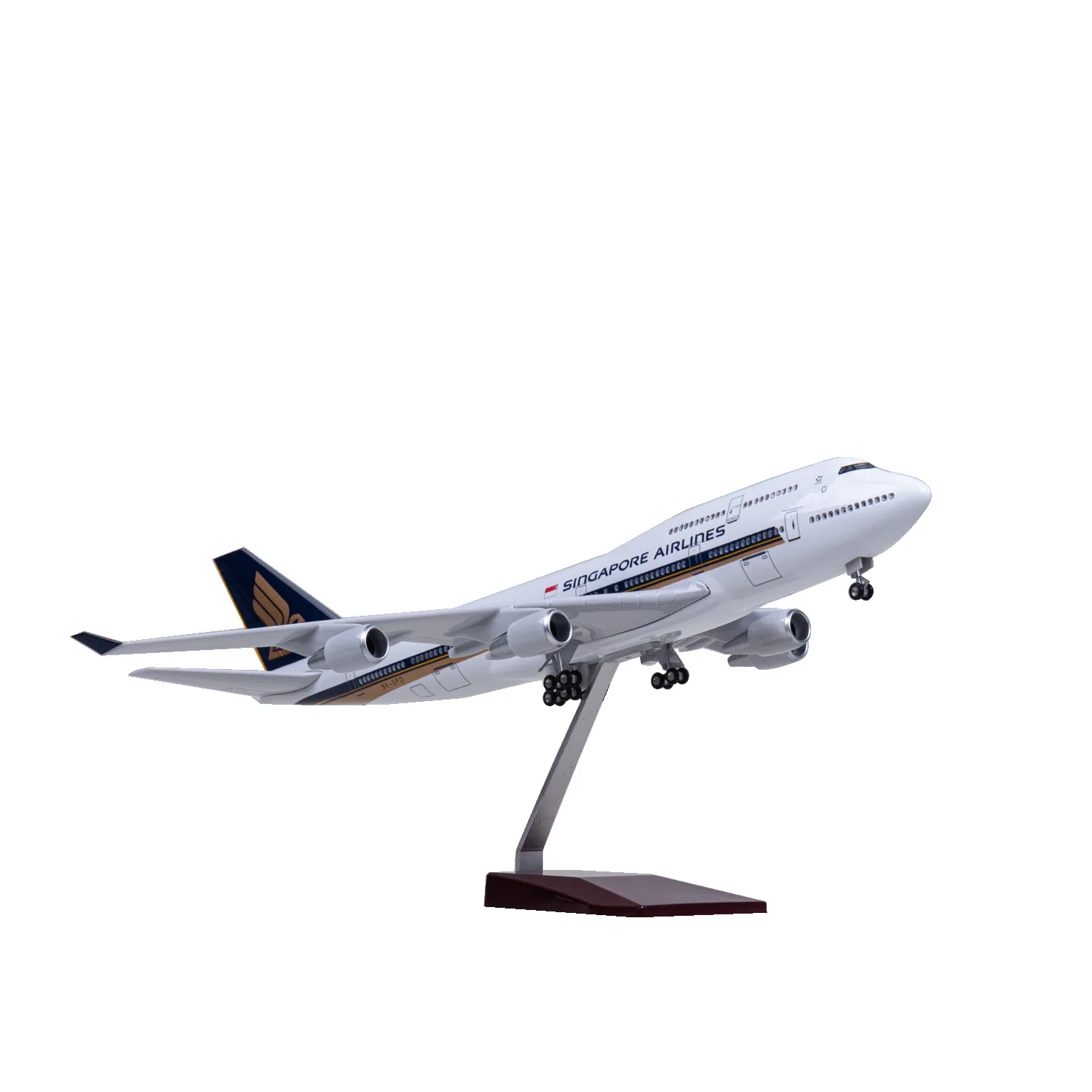 47cm Simulation airplanes Singapore Airline b747 resin model planes With Light & Wheel Collectible for Aviation Enthusiast