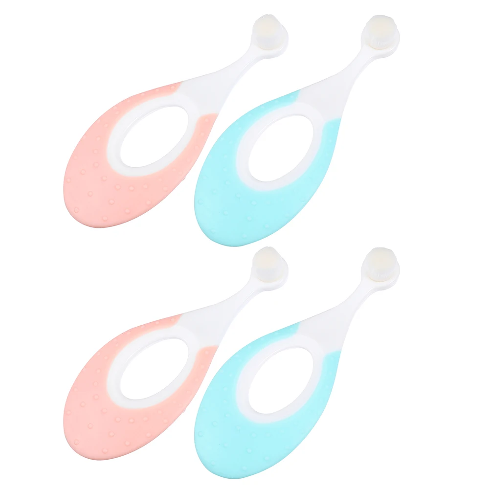 

4 Pcs Baby Toothbrush Teething Oral Care Toddler Kids Infant BPA Free Soft Bristles Durable Portable Safe Training