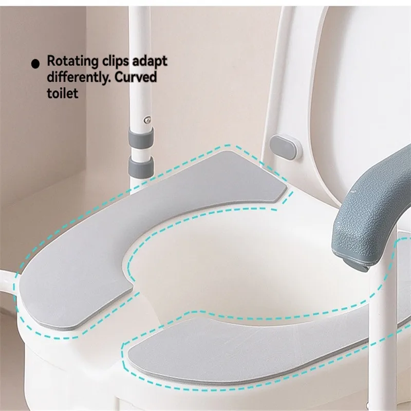 Grilles de sécurité pour toilettes réglables, mains courantes de salle de bain antidérapantes avec ventouse, cadre auxiliaire anti-chute pour personnes âgées, enceintes