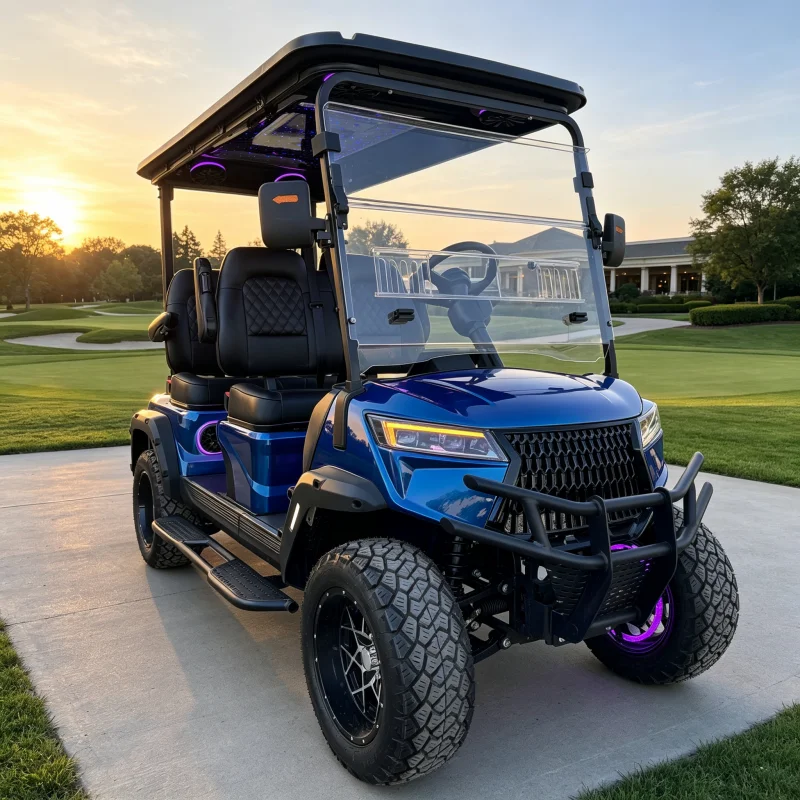 Luxury 4-Seater Golf UTV / All-Terrain Vehicle with Ambient Audio System – Ideal for Golf Courses, Farms, and Scenic Area Sight