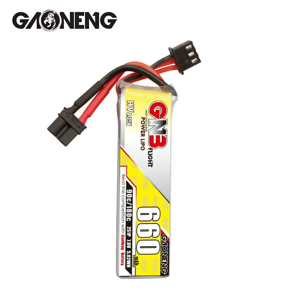 2 sztuk GAONENG GNB 2S 660mAh 7.6V 90C HV 4.35V bateria Lipo z wtyczką XT30 dla Happymodel FPV wyścigi Cine Whoop BetaFPV RC Drone