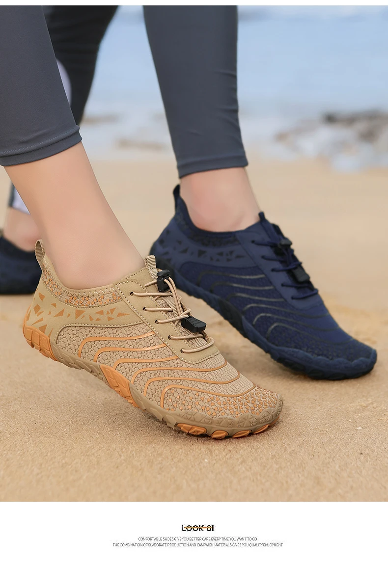 Summer Wide-Head Wading Shoes Men Barefoot Upstream Sketch Shoes Fitness Cycling Yoga Casual Sandals Women Water Sports Shoes