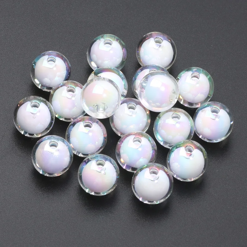 Round Balls Beads To Make Bracelet Jewelry Spacer Beads 12mm 10pcs White Acrylic Beads For Jewelry Making DIY Crafts Accessories