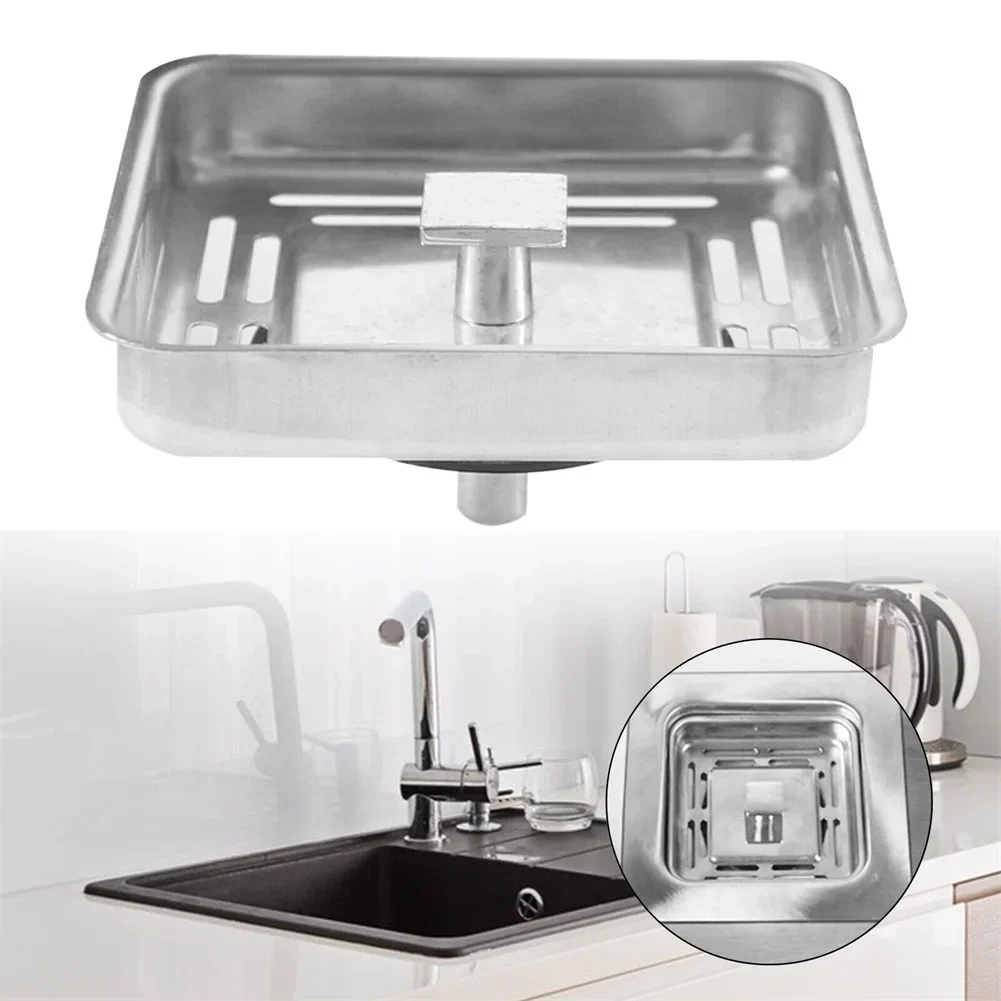 

Kitchen Sink Sewer Strainer Basin Drain Stopper Square Stainless Sink Waste Plug Filter Anti-clog Floor Drain Kitchen Accessori