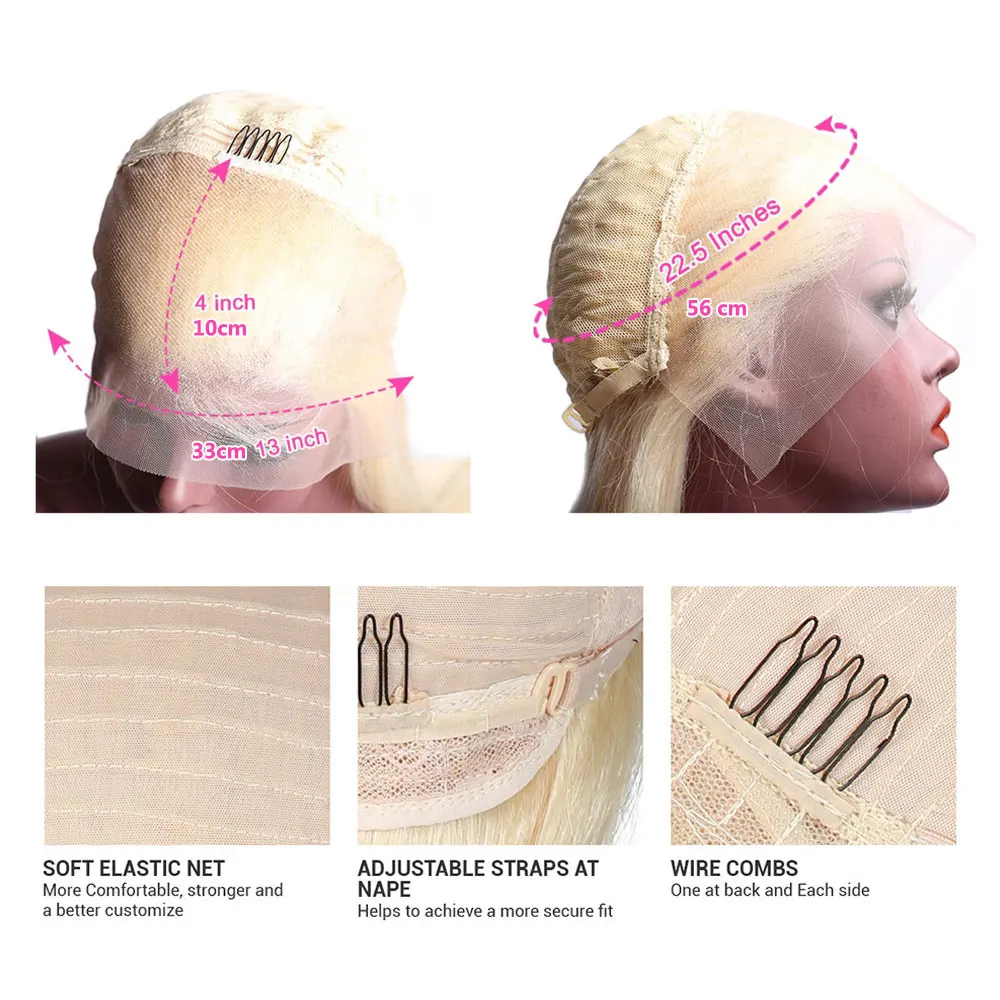 Blonde Bob Wig 613 Human Hair Wig Short 613 Bob Lace Font Wig for Women 613 Lace Frontal Wigs 13x4 Straight Bob Human Hair Wigs image 6