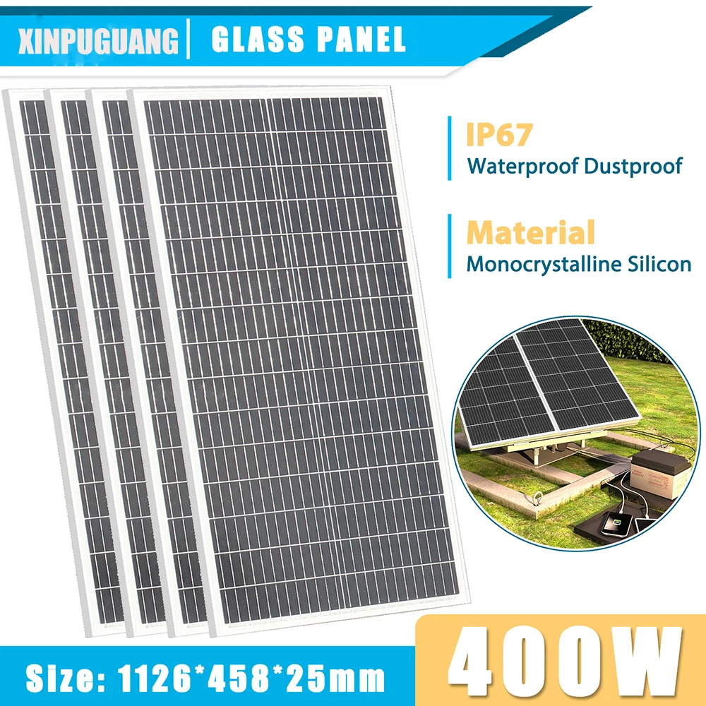 

1 pcs ~10 pcs 100W Monocrystalline Solar Panels /Solar Panel Kit 12V PV Module for RV Camping roof ,car, charge battery.