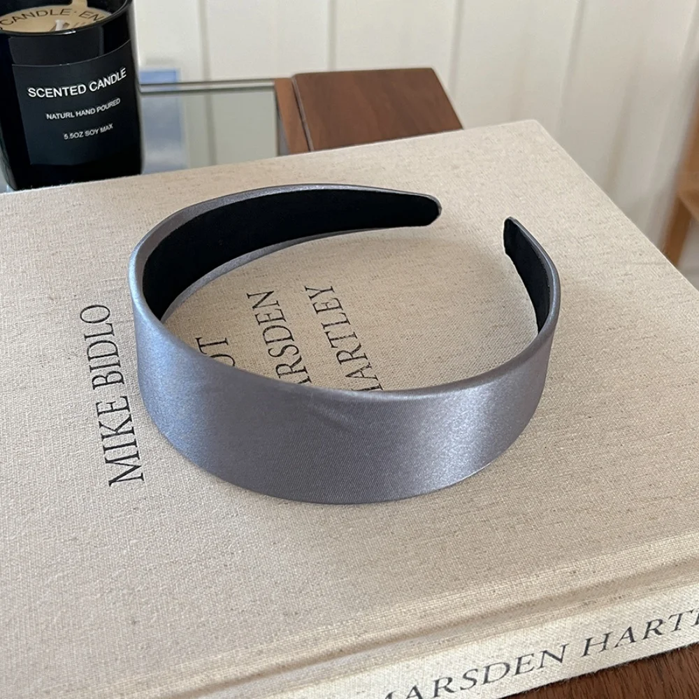Feste breite Haarbänder für Frauen und Mädchen, Satin-Haarbänder, modisches Stirnband, Haarband für koreanisches Haar-Accessoire, Geschenk – Detail 7