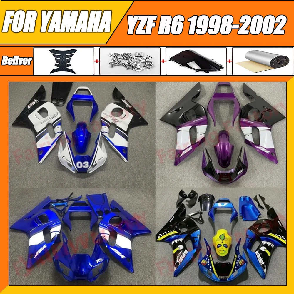 

Motorcycle fairing kit fit for YAMAHA YZF R6 98 99 00 01 02 plastic 1998 1999 2000 2001 2002 full fairings bodywork kits zxmt