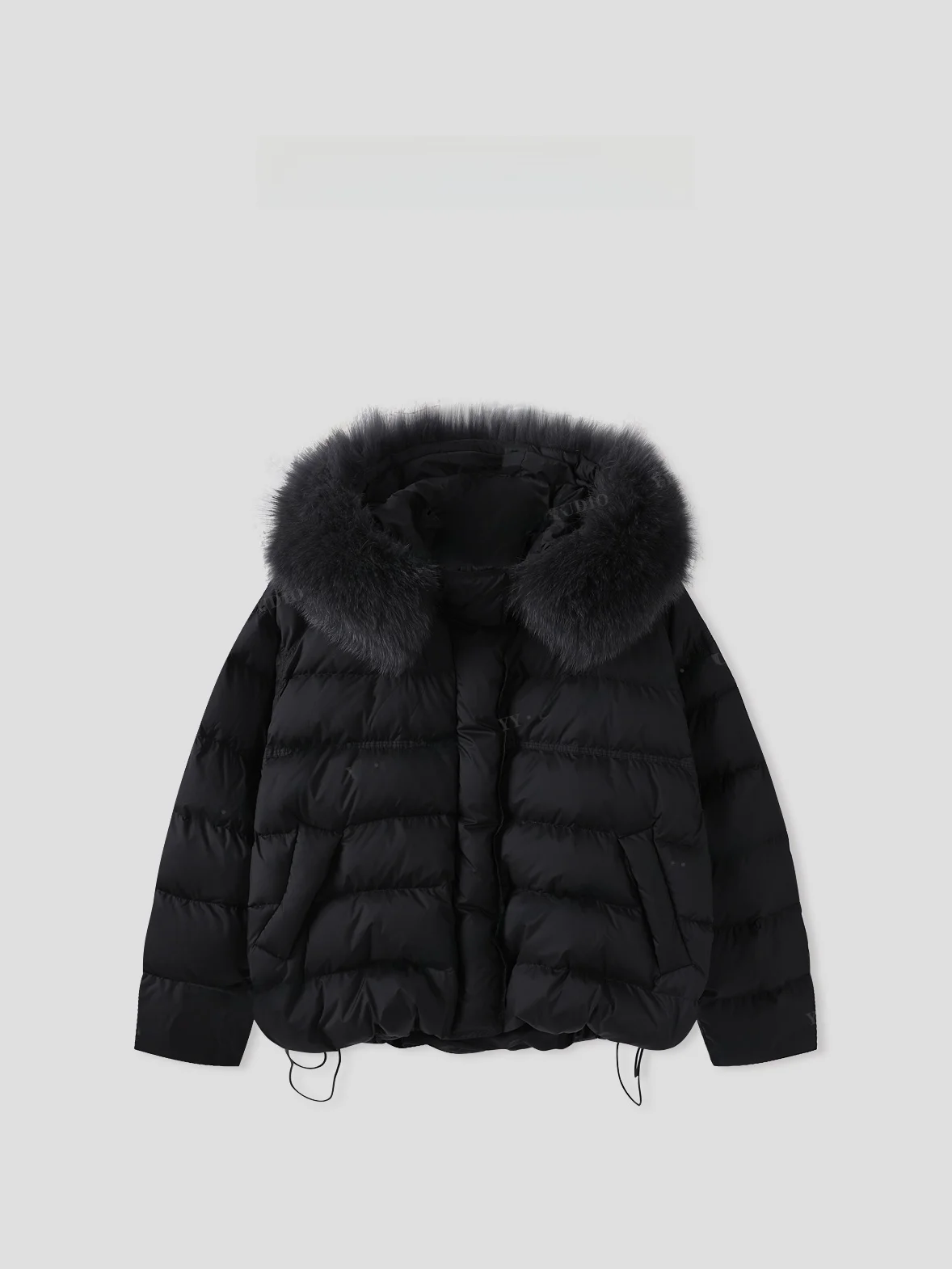 

Black Women's Winter Fashion Warm Long Sleeve Bread Style down Jacket Coat with Fur Collar Yanyan Brand Cleanfit Style 90% down