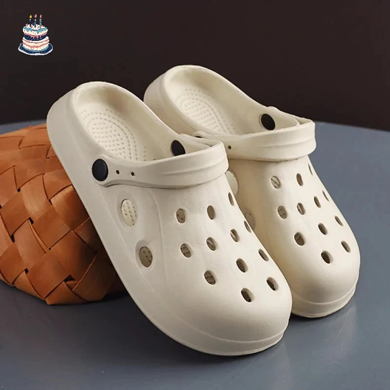 

Мужские летние пляжные сандалии унисекс, повседневные садовые сабо, уличные сандалии с широким носком для женщин, нескользящие домашние тапочки для душа