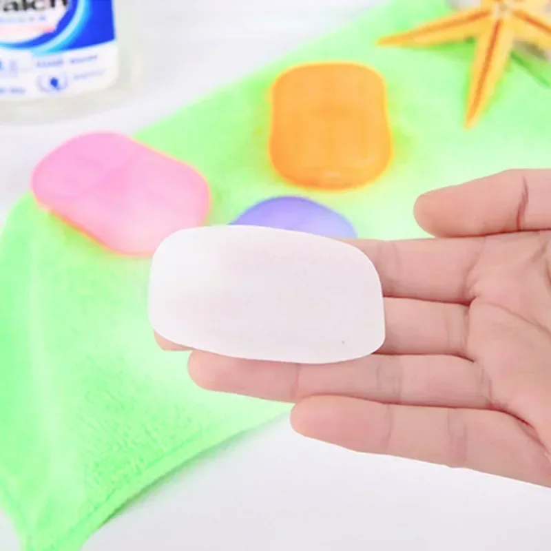 Outdoor travel disposable soap tablet box soap paper Portable hand washing tablet Small soap tablet mini sheet