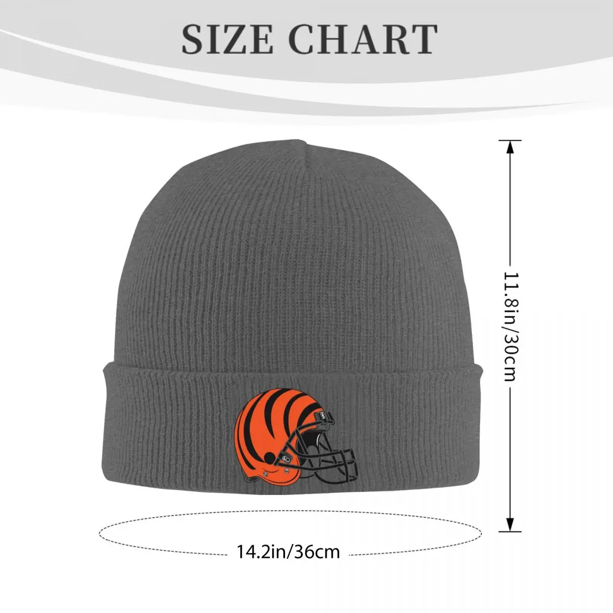 Stripe Bengals-of-Cincinnati Helmet Warm Knitted Cap Fashion Bonnet Hat Autumn Winter Outdoor Beanies Hats for Men Women Adult