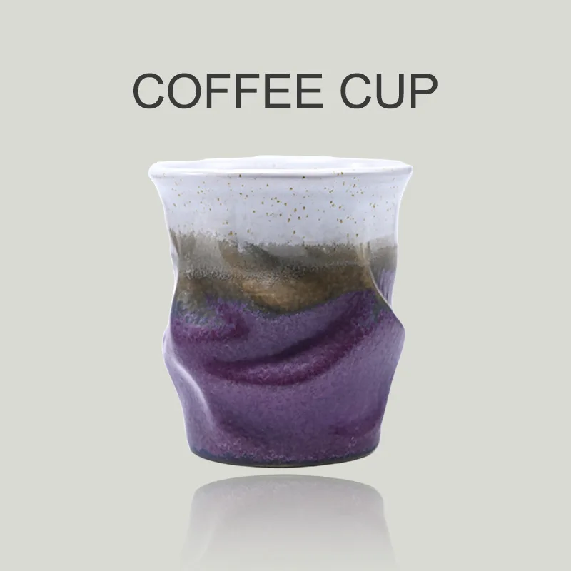 

200ml Retro Kiln-transformed Ceramic Coffee Cup Modern Simplicity High-end Feel of Purple Household Drinking Utensil Accessories