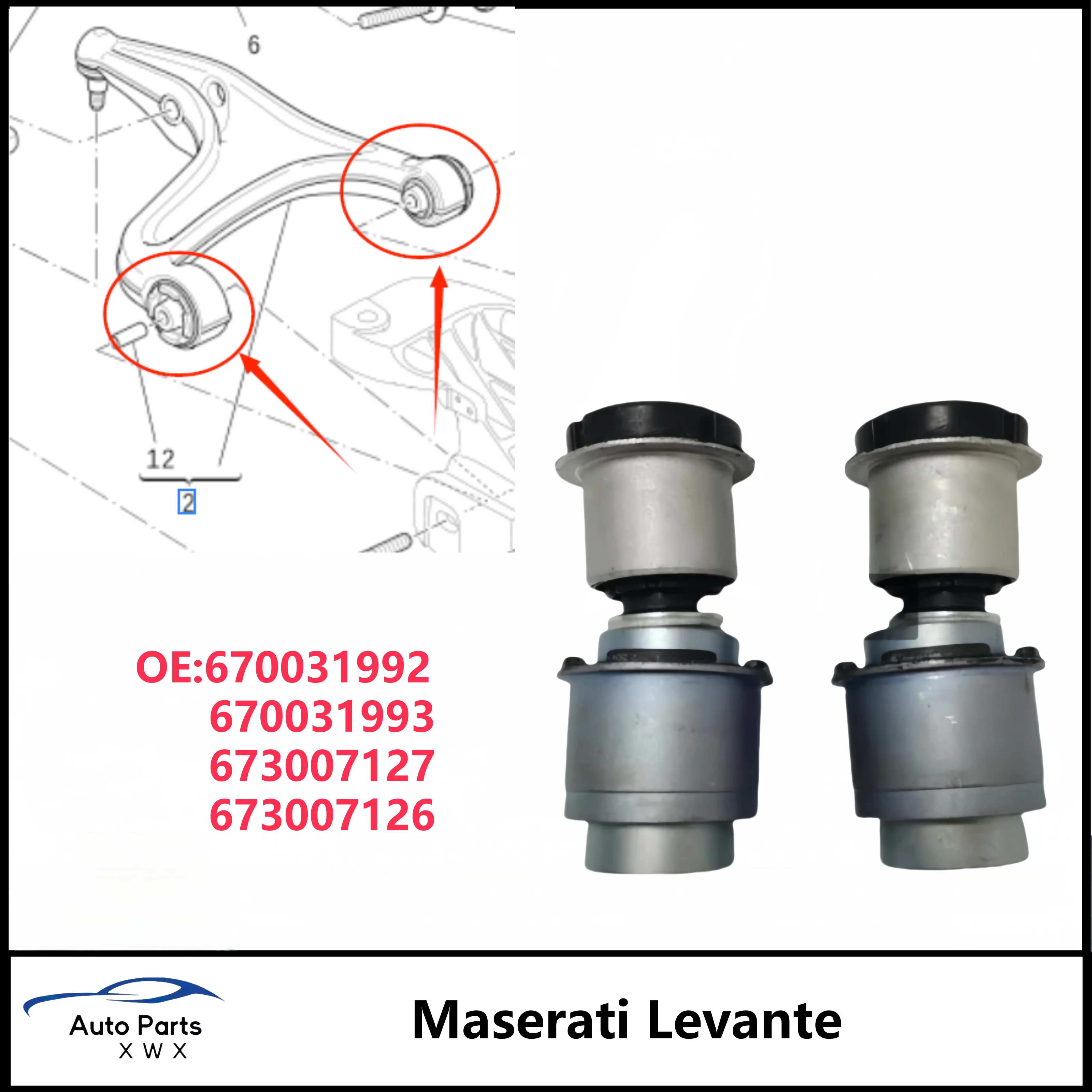 Geschikt Voor Maserati Levante Voorste Onderste Bedieningsarm Bus 670031992 670031993 673007127 673007126