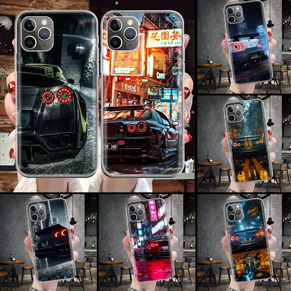 Japan JDM Sports Car GTR Soft Phone Case For IPhone 11 12 13 14 Pro MAX 15 + XR X XS Mini Apple 8 7 Plus 6S SE 5S Fundas Coque