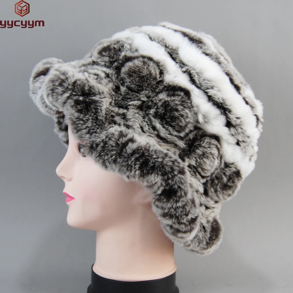 

Fur Winter Hat for Women 100% Real Rex Rabbit Fur Hat Rex Rabbit Fur Caps Lady Winter Warm Luxury Headwear Women's Fur Hats