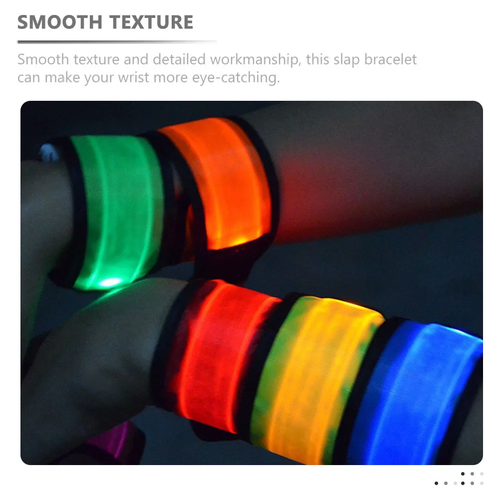 

6Pcs LED Bracelets for -Resistant Slap Bands with High Visibility Light Up Wristband for Halloween Birthday Dance Party