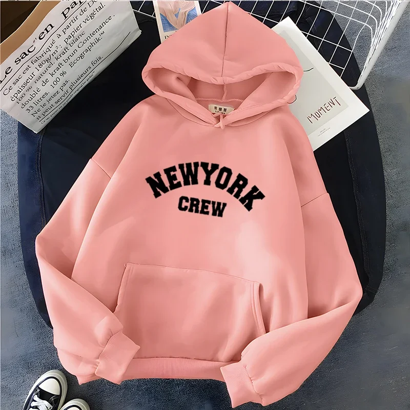 

Women's Letter Print Hoodies, Oversized Polyester Sweatshirt, Long Sleeve, Female Streetwear, Fleece Ladies Clothes, Winter