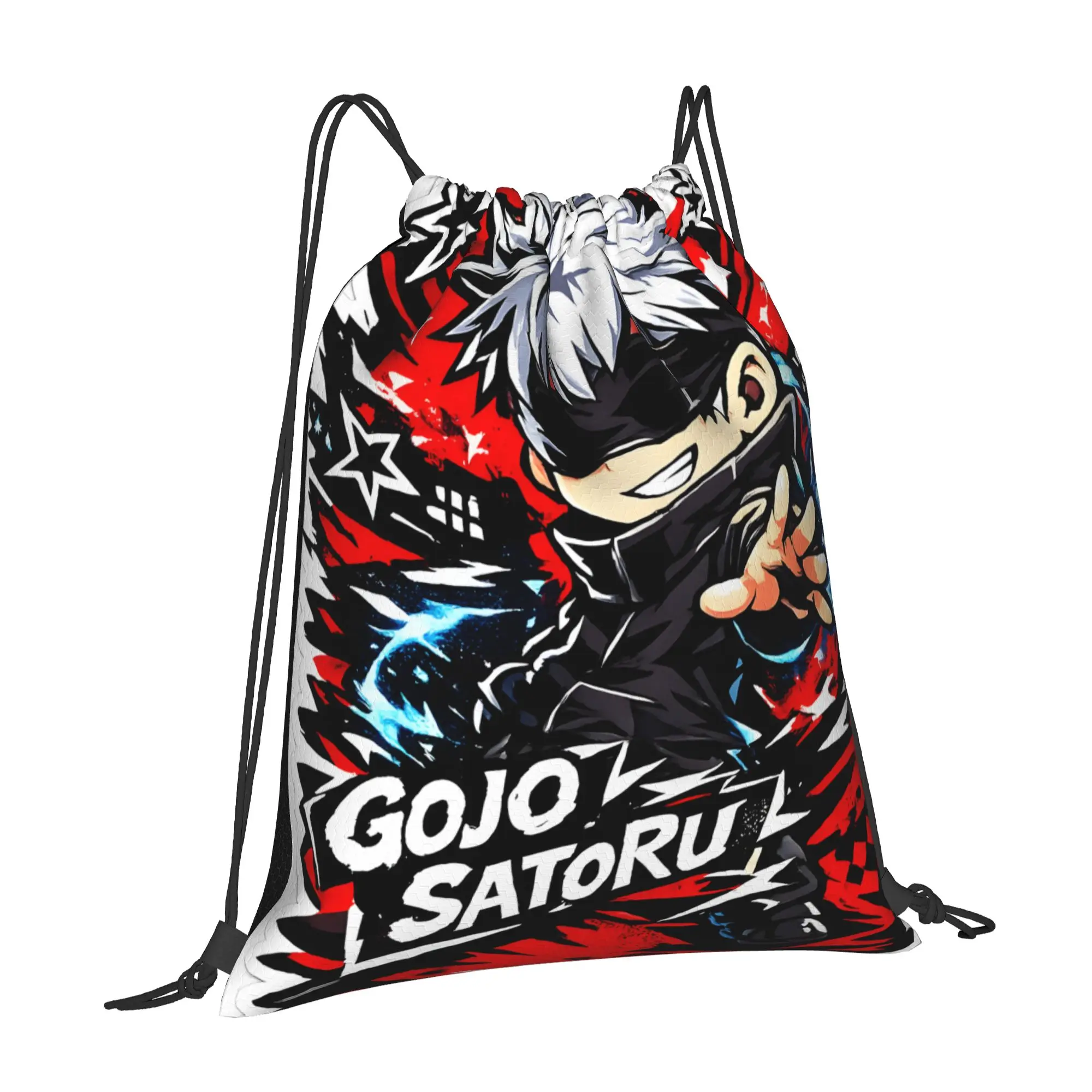 1 pc Satoru Gojo Anime Manage Jujutsu Kaisen Portable Hiking Drawstring Bags Storage Backpacks