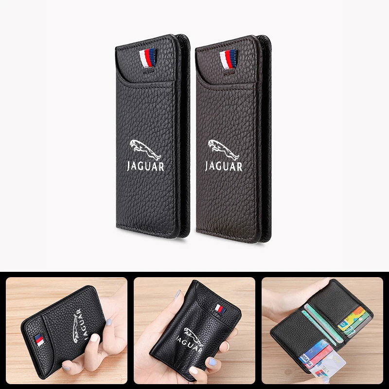 محفظة رجال الأعمال حامل بطاقة الائتمان اكسسوارات السيارات الداخلية لجاكوار XF XJ XE S-Type F-Type X-Type F-Pace I-Pace E-Pace