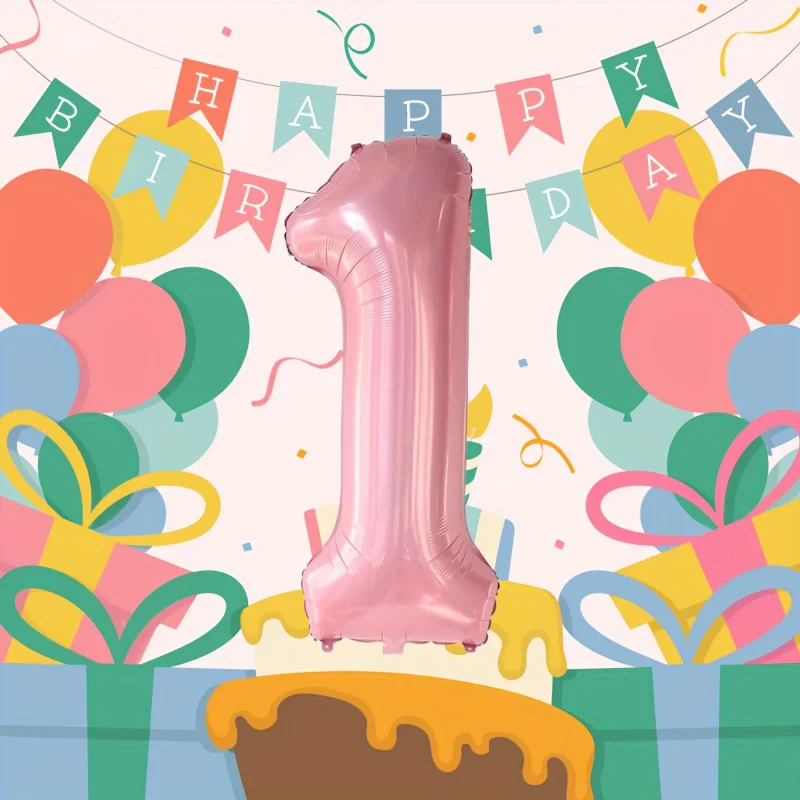 قطعة واحدة من بالون الوردي المعدني مقاس 32 بوصة - رقائق ألومنيوم قابلة لإعادة الاستخدام، مثالية للاحتفالات بعيد الميلاد والذكرى السنوية