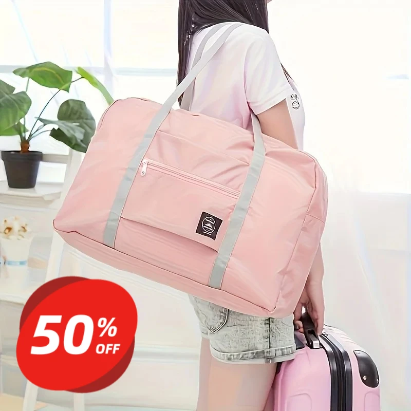 حقيبة رياضية خفيفة الوزن للنساء والفتيات ذات سعة كبيرة لرحلة عطلة نهاية الأسبوع طوال الليل وقابلة للطي للسفر من القماش الخشن لخطوط الجوية #1
