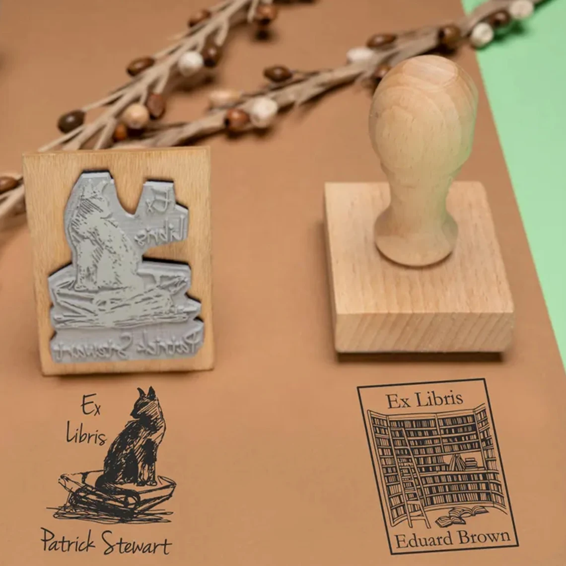 Personalisierter Holzstempel mit Logo und Text, Klarer Adressstempel für Unternehmen oder Basteln – Detail 12