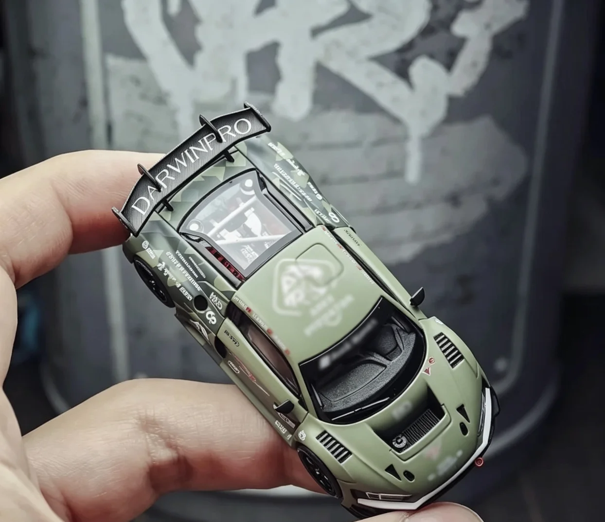 Kilo 1:64 Green R8 LMS GT3 EVO Widebody Sports Model Diecast Display Car Alloy