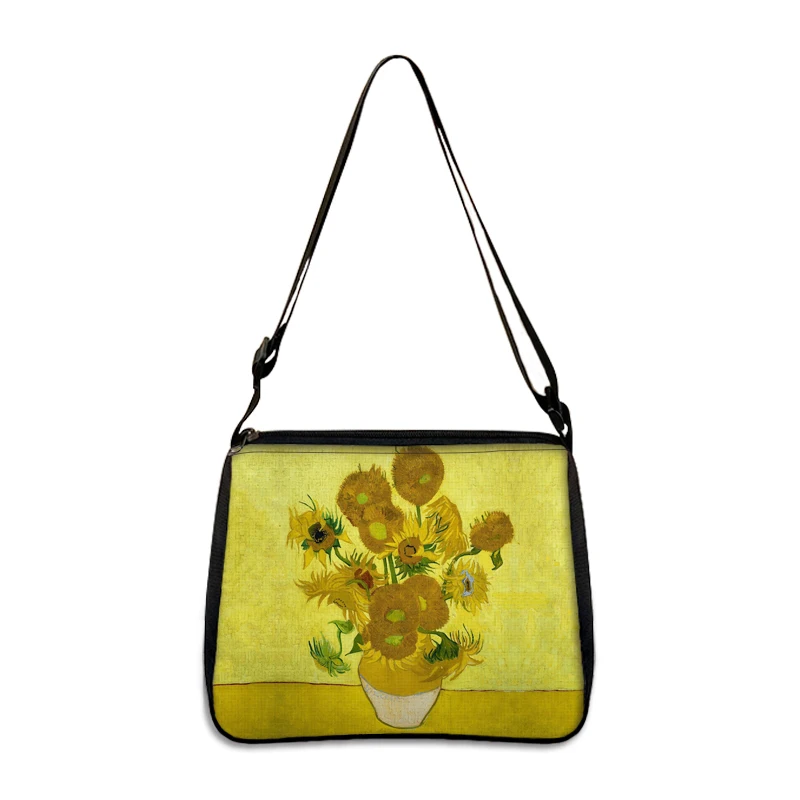 Van Gogh Shoulder Bag Art Oil Painting Graphic Canvas Shopping Bag Cute Female Harajuku  Sunflower Tote Shopper Bag