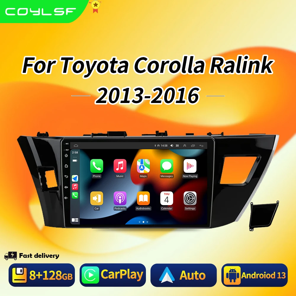 

2 Din Android13 For Toyota Corolla E170 E180 2014-2016 Car Radio Multimedia Video Player GPS Navigation Carplay autoradio 4G DVD