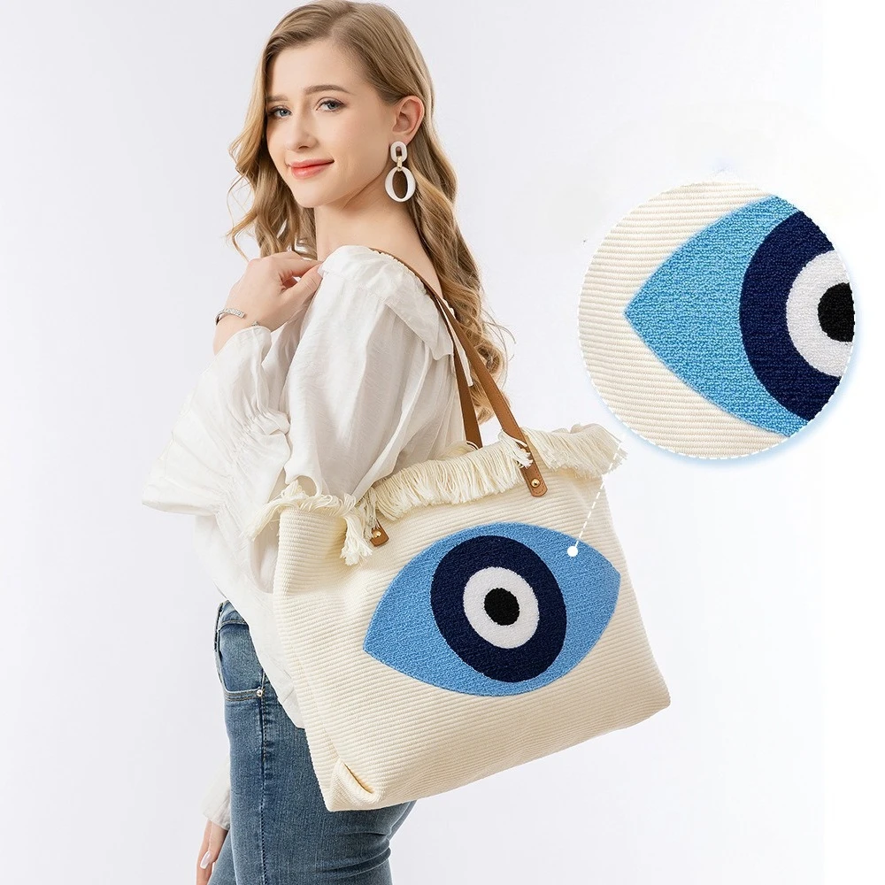 

Новинка 2025 года, сумка через плечо с полотенцем и кисточками, большая вместительная дорожная пляжная женская ручная сумка-тоут в богемном стиле, нишевый дизайн