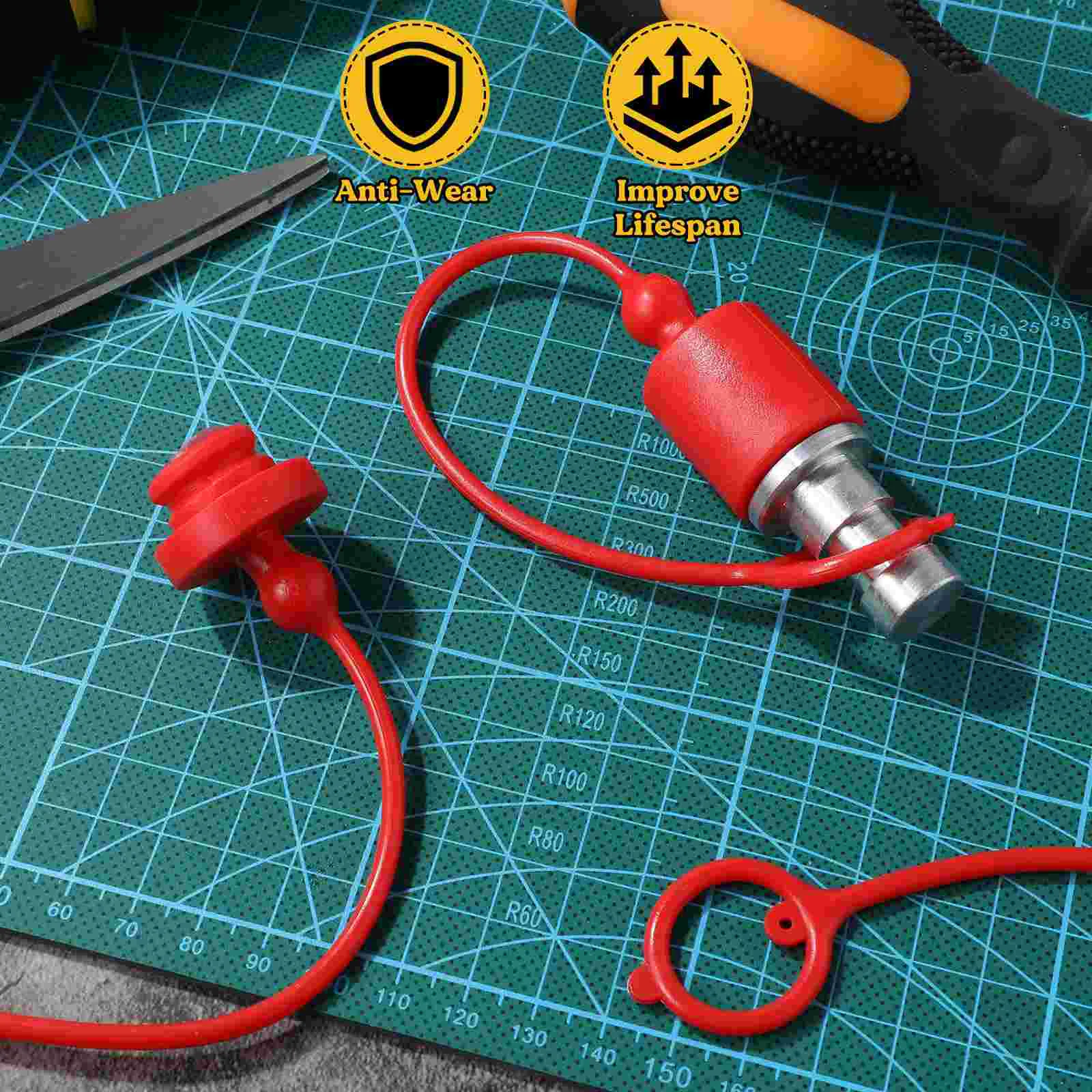 2 Sets Hydraulic Quick Coupler Dust Caps 3 8 NPT Thread Connector Covers Hose Plugs UV Oil Resistant Easy Install