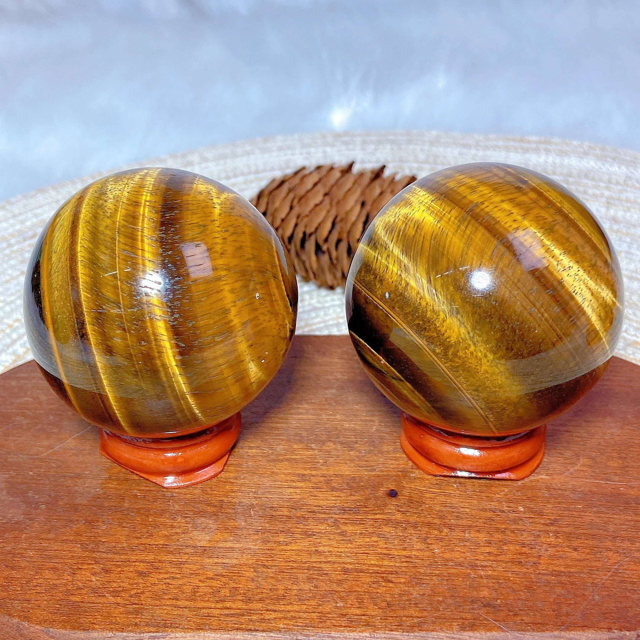Natural Crystal Blue And Yellow Flashy Tiger Eye Sphere Ball Polished Energy Reiki Ornament High Quality Home Decoration Gift