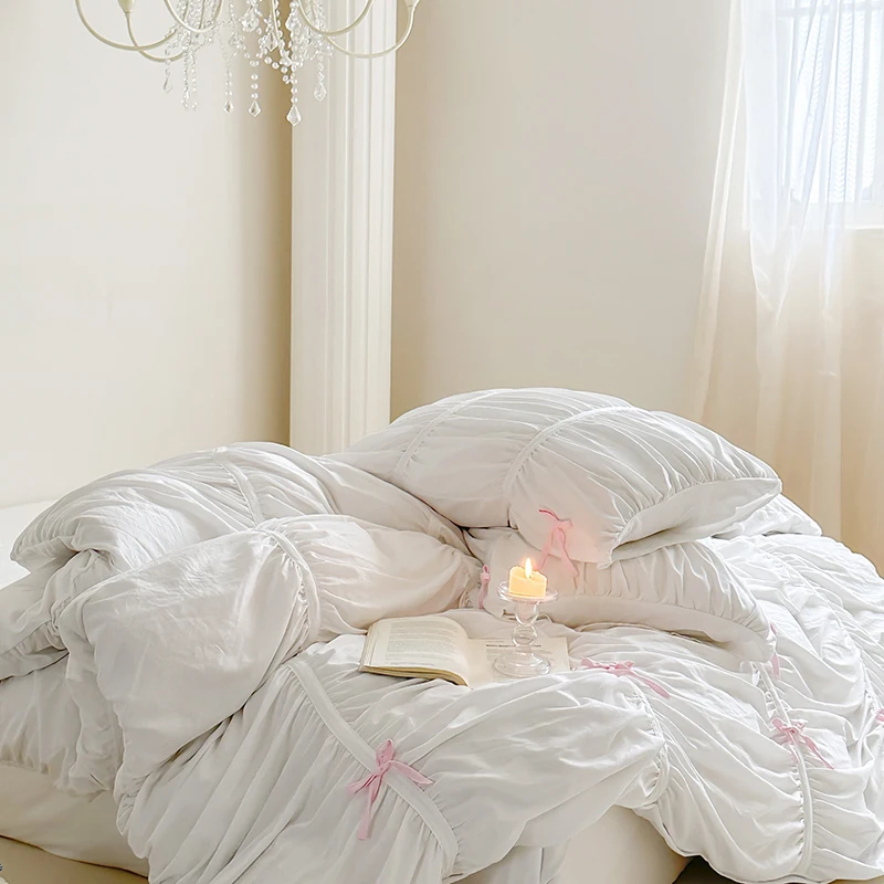 Bonenjoy Bedding Set Simple Style Bedclothes Skin-friendly Bedsheet Set Single/Queen/King Size Bed Linen Set juegos de sábanas