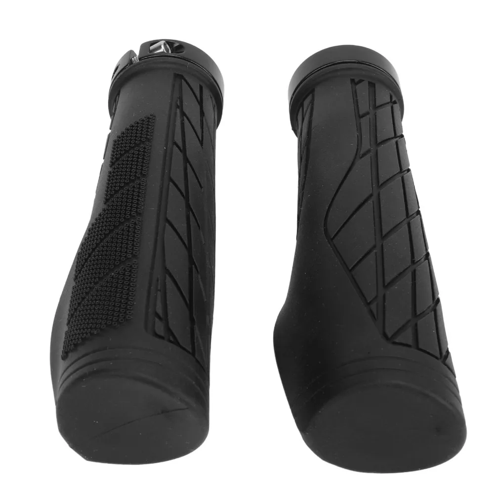 

1Pair Anti-Slip Bike Handlebar Grips Easy To Install Rubber Bicycle Grips Ergonomic Single Lock-on E‑bike Handle Grips