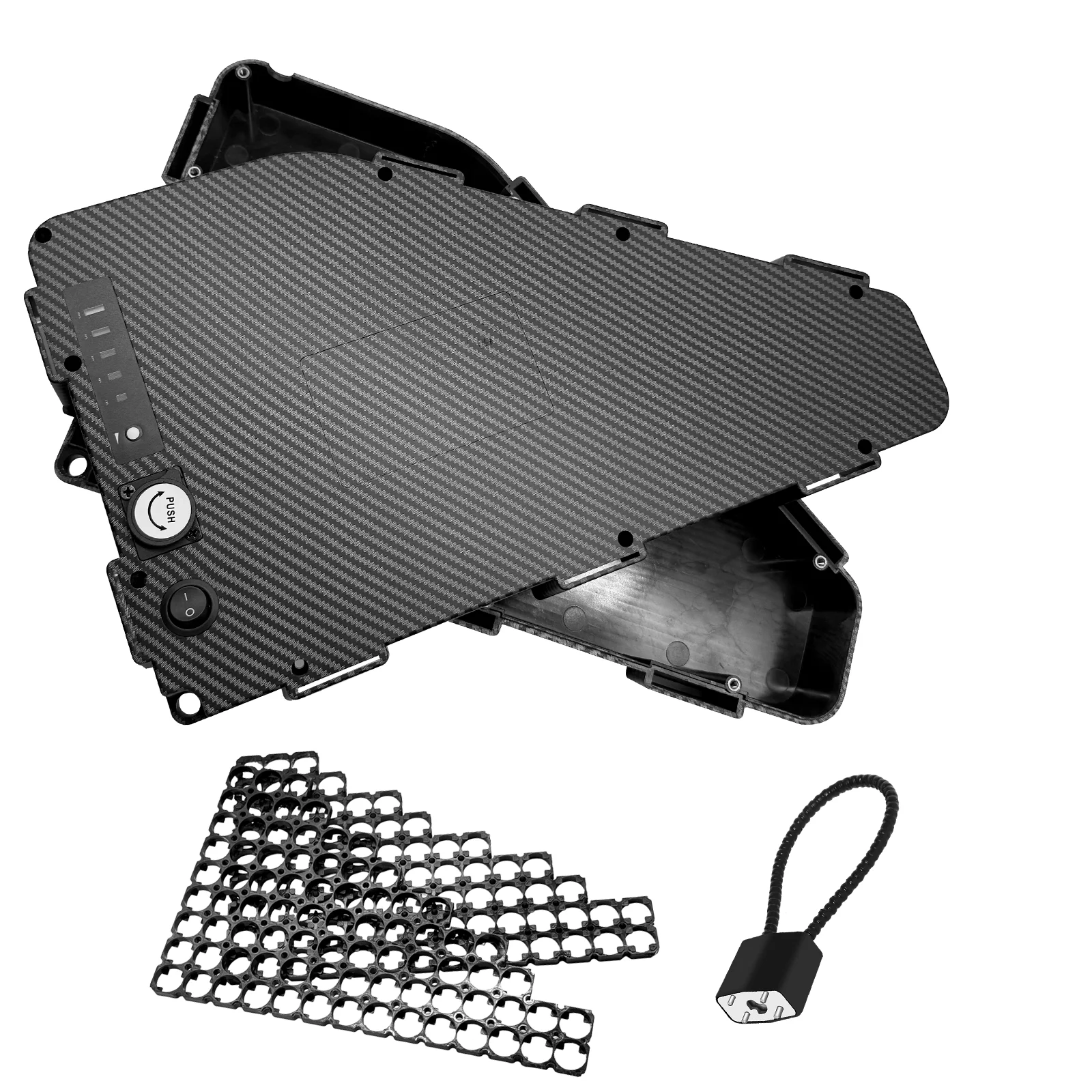 

Triangle Battery Case Fit 80PCS 21700 Cells 36V 48V 52V 60V 72V E-Bike Electric Bicycle Triangle Battery Box for DIY Pack
