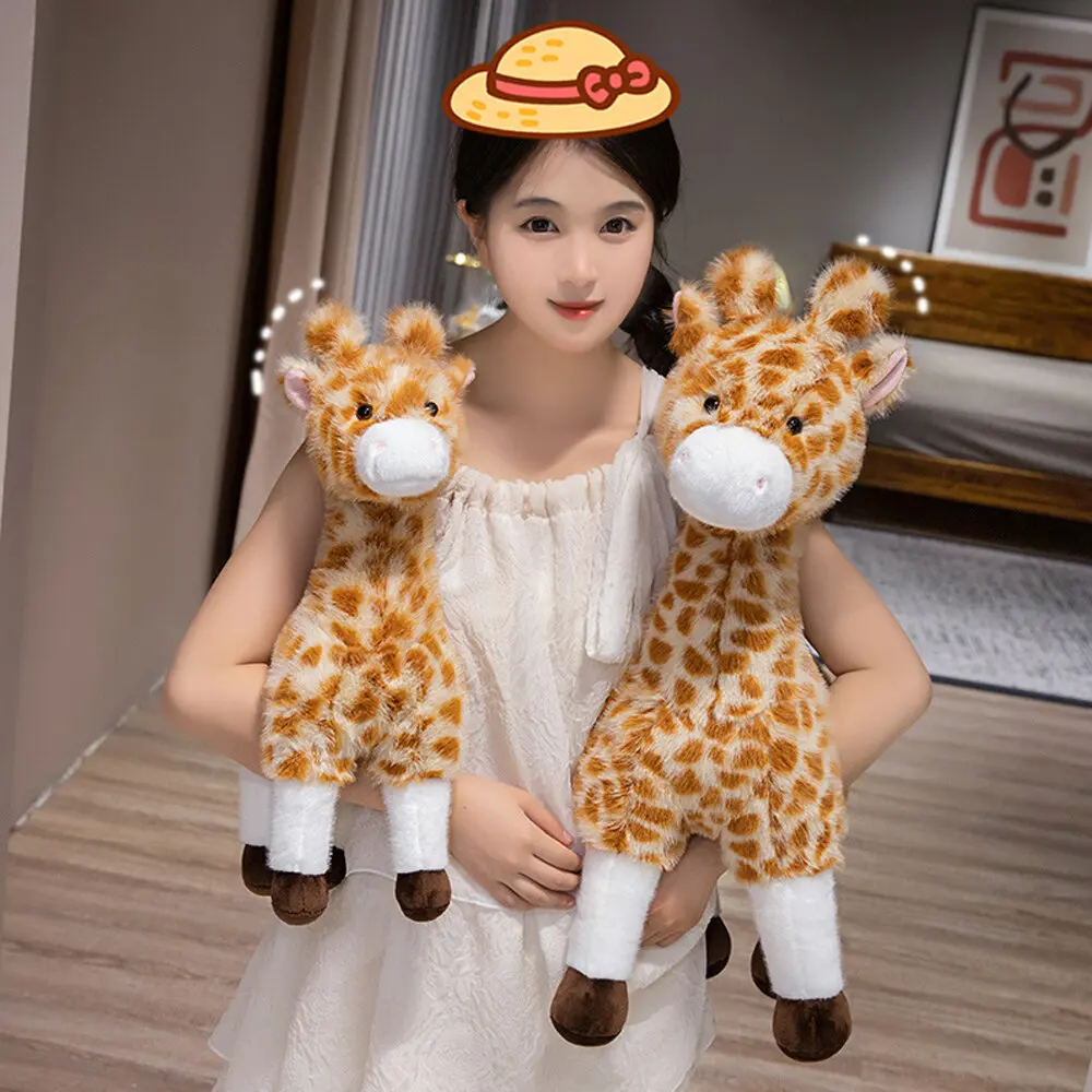 Fofo vida real girafa brinquedos de pelúcia bonito simulado macio animal bonecas alta qualidade meninas presentes aniversário decoração do quarto