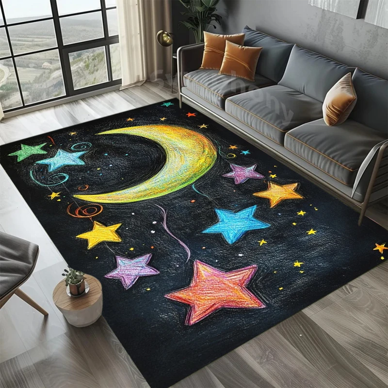 Cute Blackboard Painting Rug E-Sports Chair Floor Mat Study Desk Computer Swivel Chair Carpet Home Decor Easy To Clean Carpets