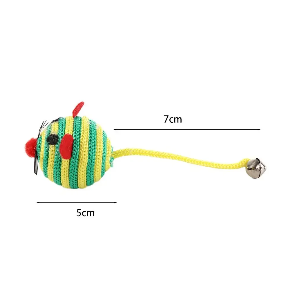 Pet Cat Toys Bell Sound Interactive To Relieve Boredom Cute and Fun Cat Toy Mouse Shape 4cm Pet Supplies(Random Color)