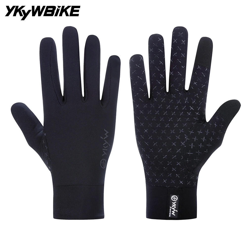 

YKYWBIKE Cycling Gloves Full Finger Bicycle Gloves Touch Screen Anti-slip Winter Warmth Shock-Absorbing Road Bike Sport Gloves