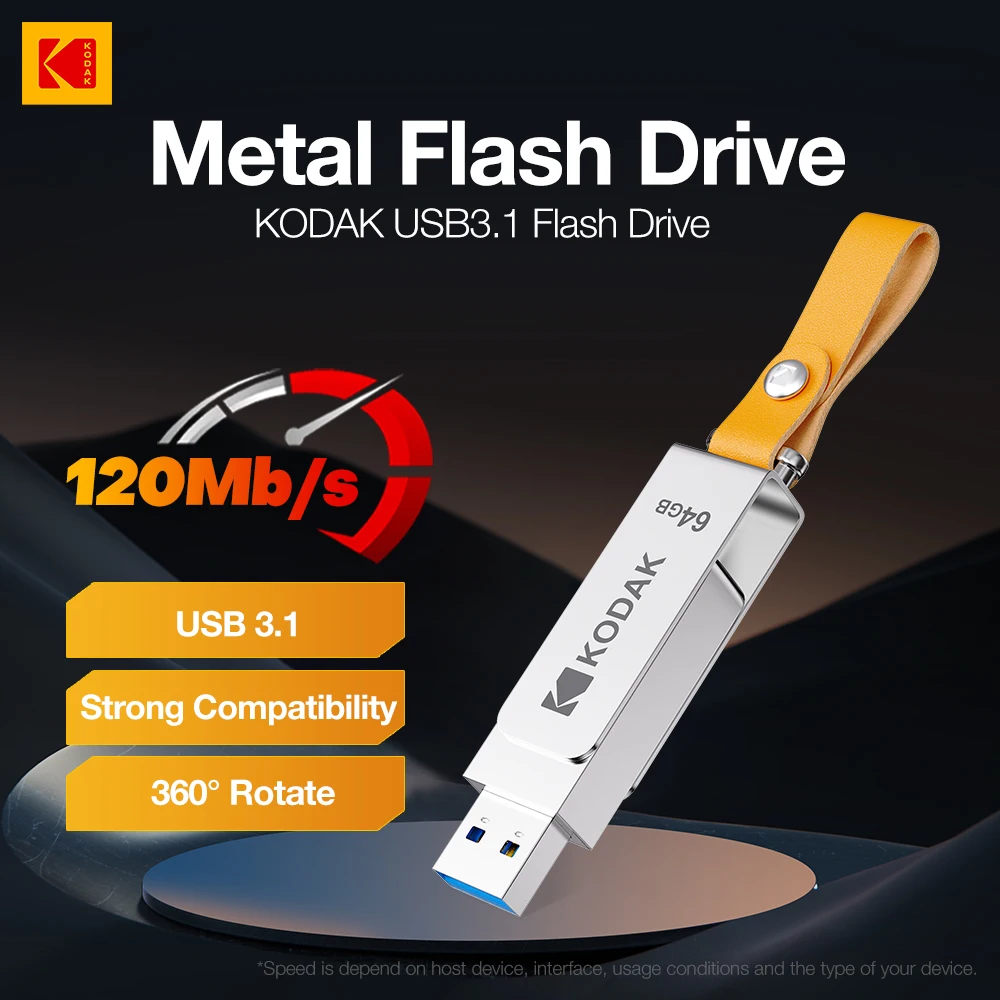 

Флеш-накопитель Kodak Micro USB 3.1 128 ГБ 256 ГБ 512 ГБ 64 ГБ USB-накопитель с брелоком для подарков на День отца K133