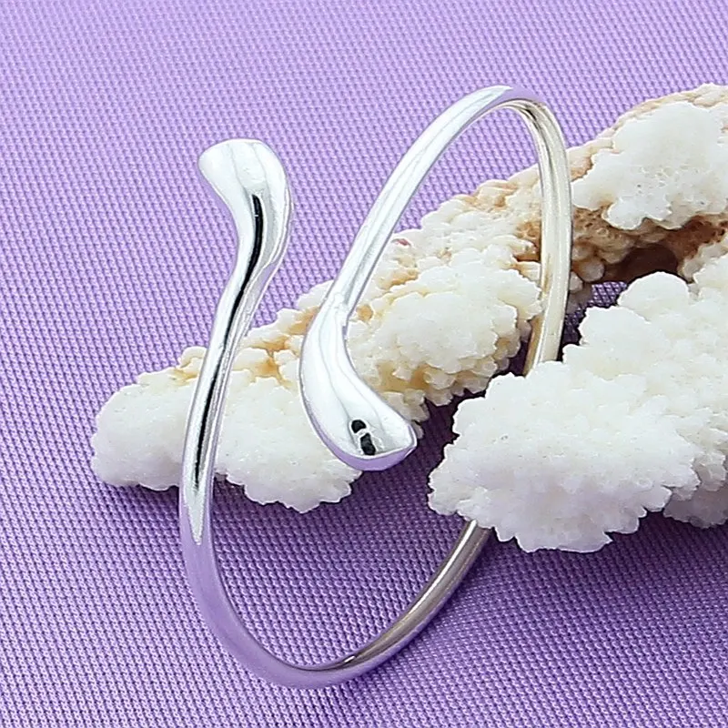 

Charm 925 Sterling Silver Bracelets for Women fine Water droplets bangles lady Fashion Wedding Party Christmas Gift Jewelry