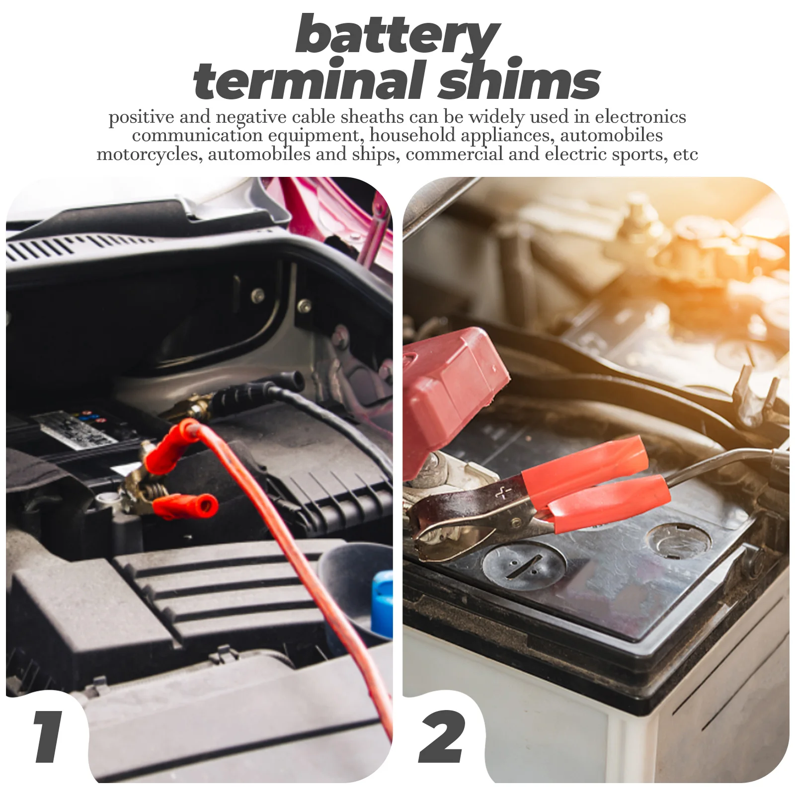 

2pcs Terminal Protector Insulated Pvc Caps Marine Auto Truck Cable Sheath Oxidation Durable Cover
