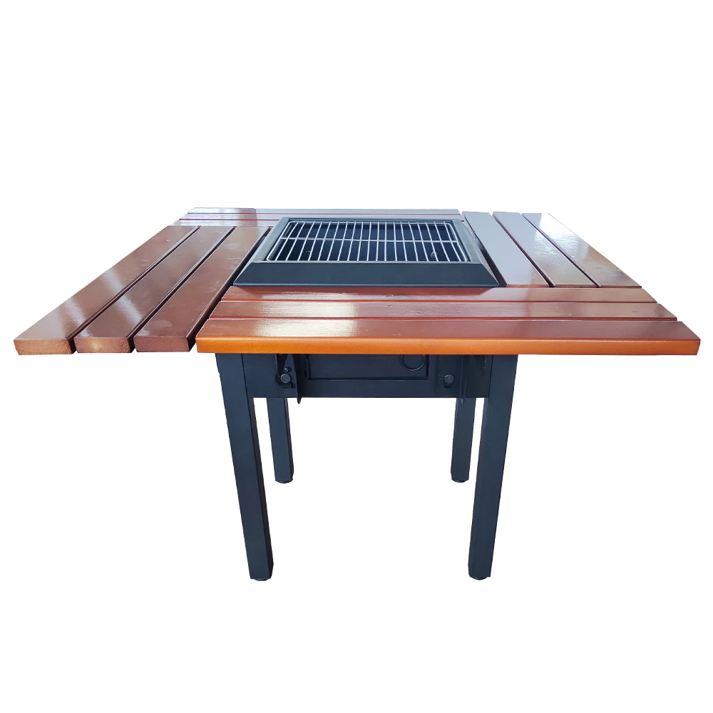 On Sale Multi Functions Garden Barbecue Grill Table Black Fire Pit Table