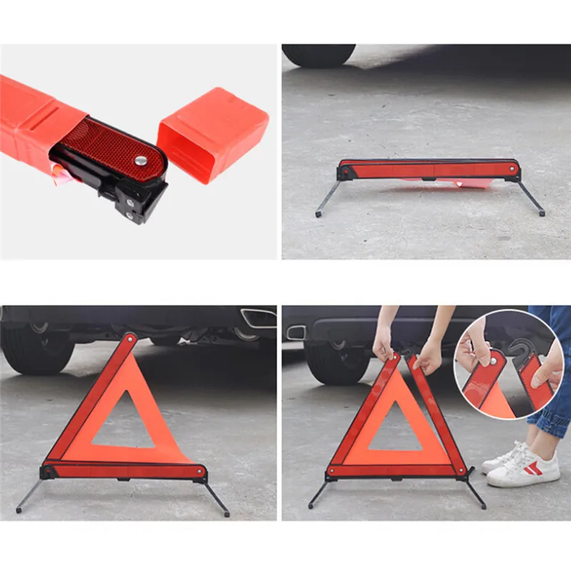 Large Warning Car Triangle Reflective Road Emergency Failure Triangle Safety Stop Sign Reflective Tripod