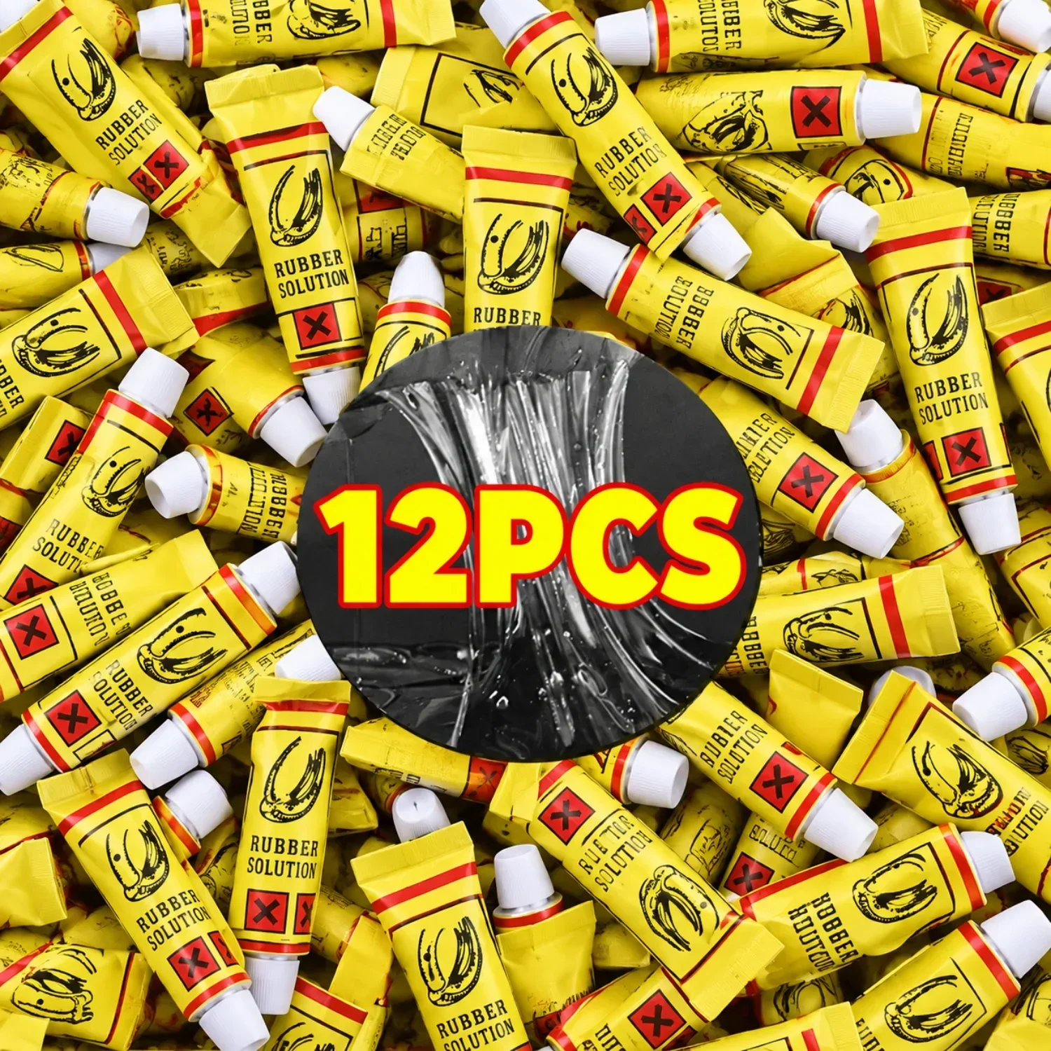 1-12PCS Bicycle Tire Repair Glue Bike Tire Inner Tube Patches Glue,Puncture Repair Rubber Cement Repair Glue for Inner Tube