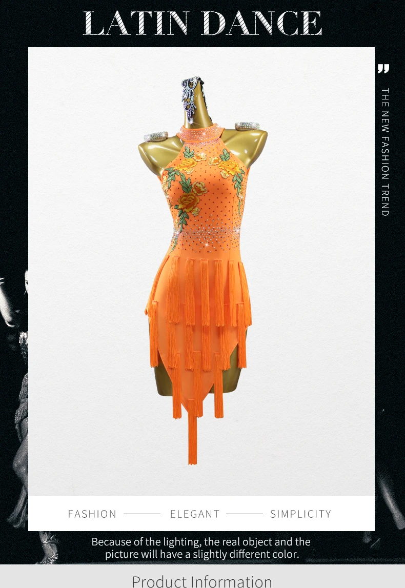 2026 Lateinamerikanischer Tanzrock Party-Federkleid Elegantes Sport-Abschlussball-Outfit Samba-Wettbewerbskostüm Mädchen Sexy Cabaret-Tanzkleidung – Detail 2