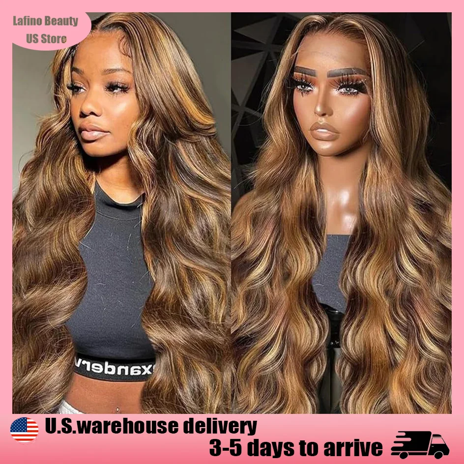 

Lafino Loose Body Wave Highlight 13x6 Lace Frontal Wig Human Hair Body Wave Human Hair Wigs 13x4 Lace Front Honey Blonde Wigs