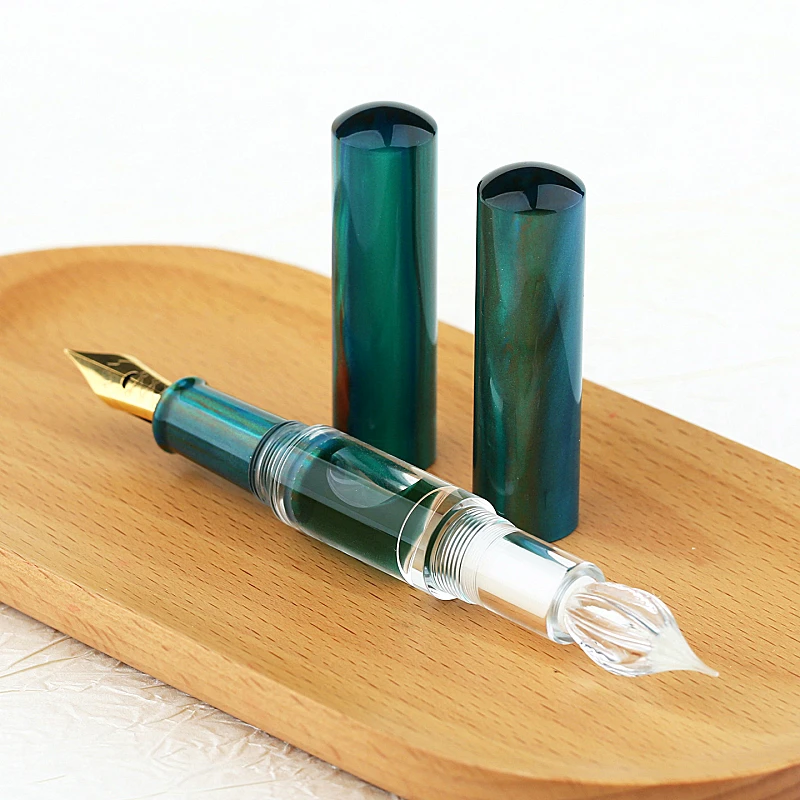 MAJOHN N15 Luxury Soft Elastic Calligraphy Tip and Glass nib Fountain pen Office stationery fashion 0.4-1.5mm Writing ink Pen