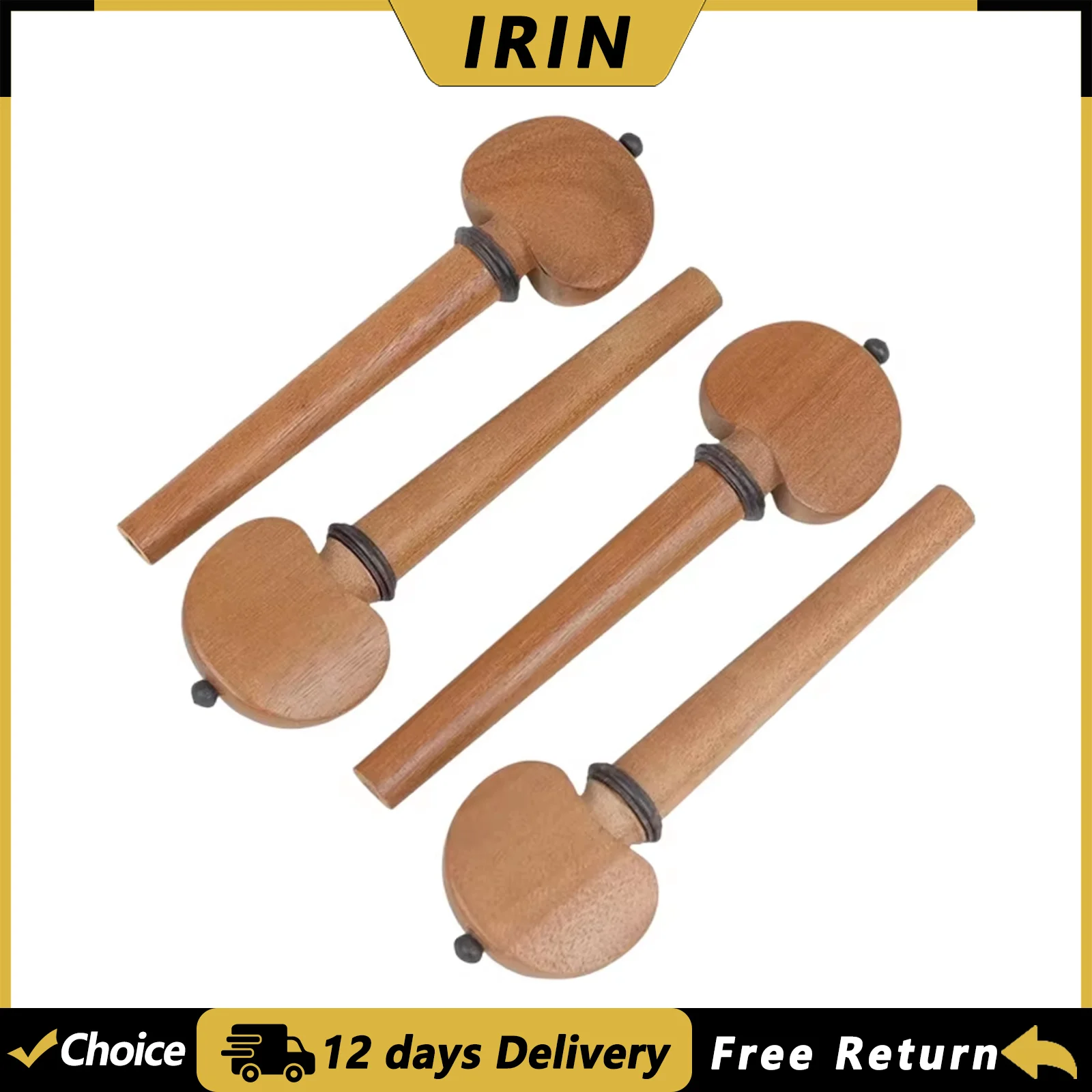 IRIN Cello Tuning Pegs Machine Heads High-Density African Rosewood String Shafts Cello Stringed Instrument Parts & Accessories